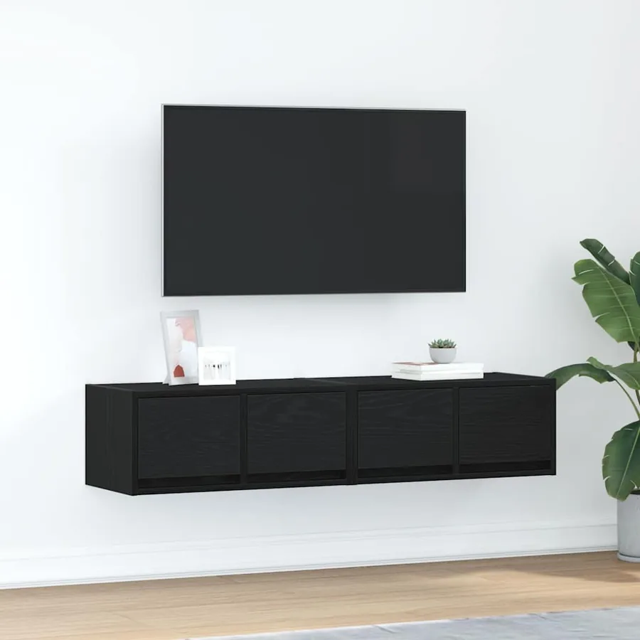 Meubles TV 2 pcs chêne noir 60x31x25,5 cm bois d'ingénierie