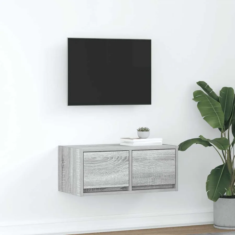 Meuble TV sonoma gris 60x31x25,5 cm bois d'ingénierie