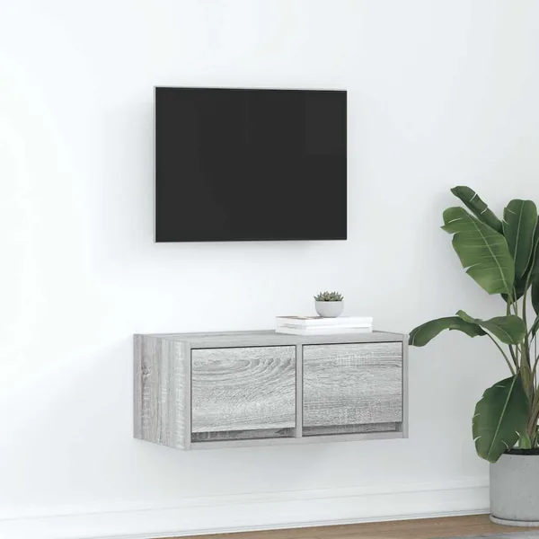 Meuble TV sonoma gris 60x31x25,5 cm bois d'ingénierie