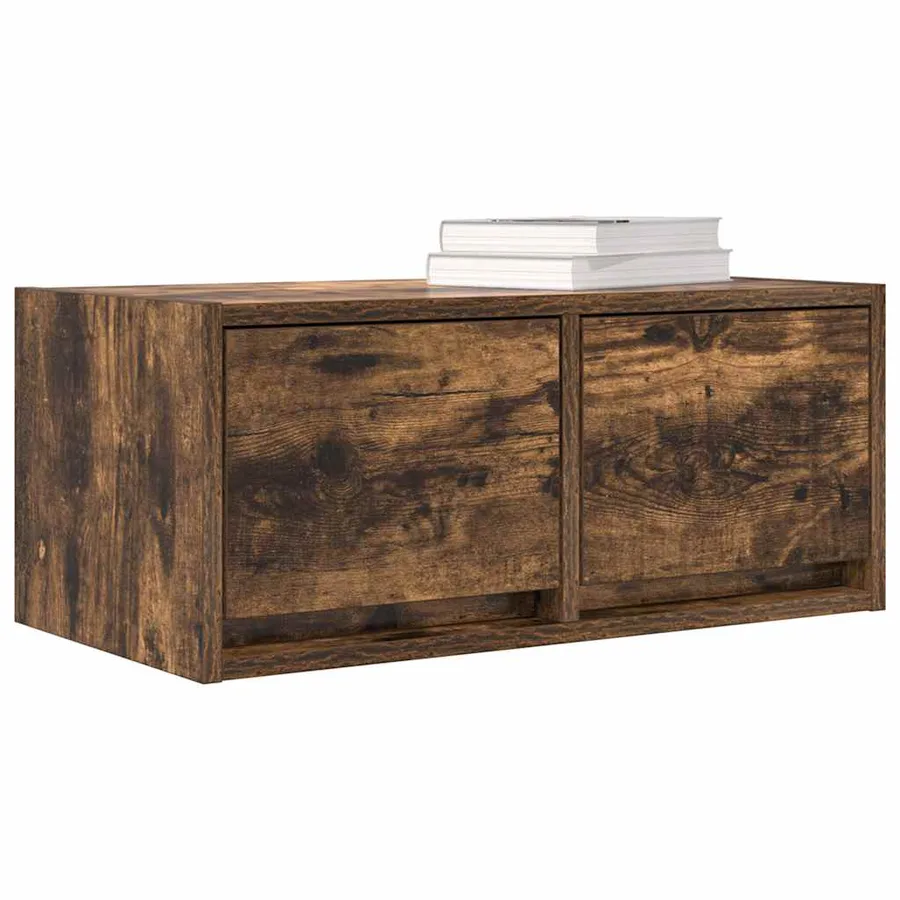 Meuble TV chêne fumé 60x31x25,5 cm bois d'ingénierie - 11