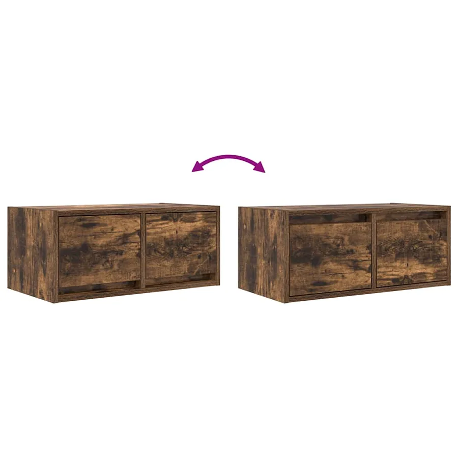 Meuble TV chêne fumé 60x31x25,5 cm bois d'ingénierie - 12