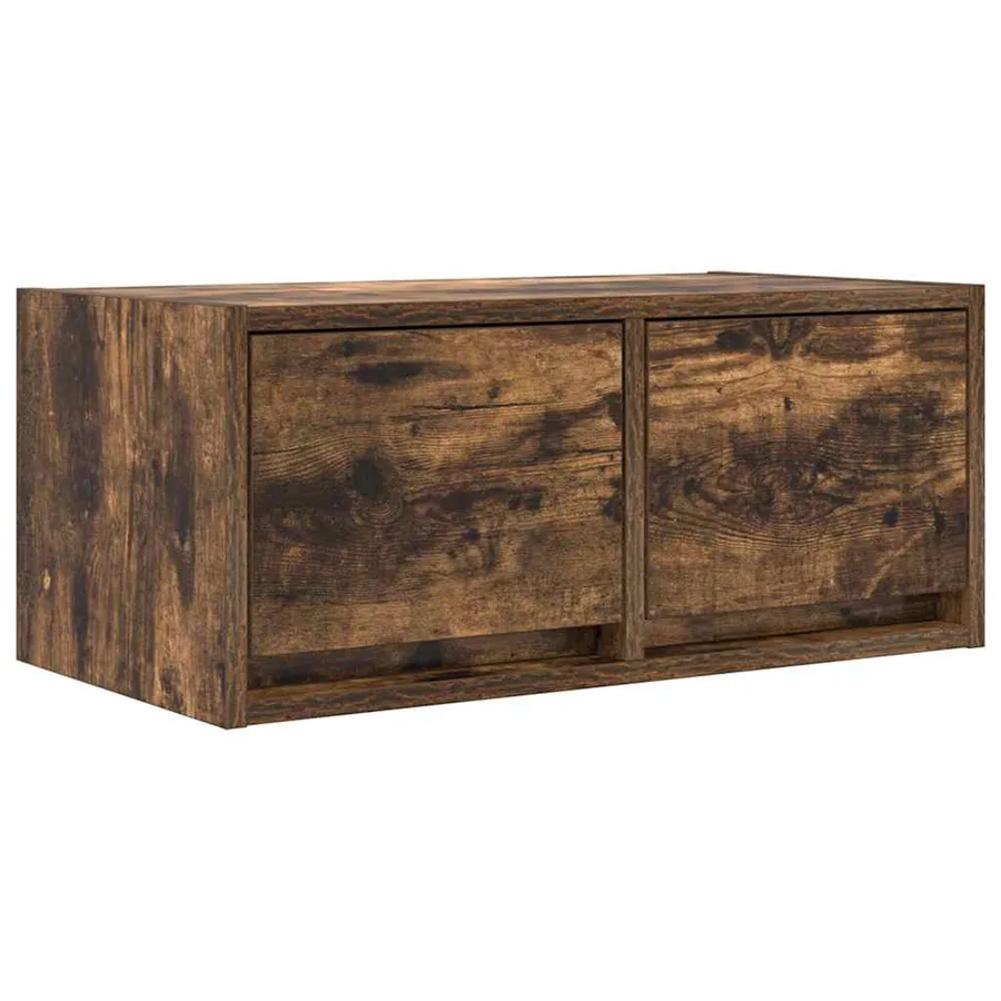 Meuble TV chêne fumé 60x31x25,5 cm bois d'ingénierie - 2