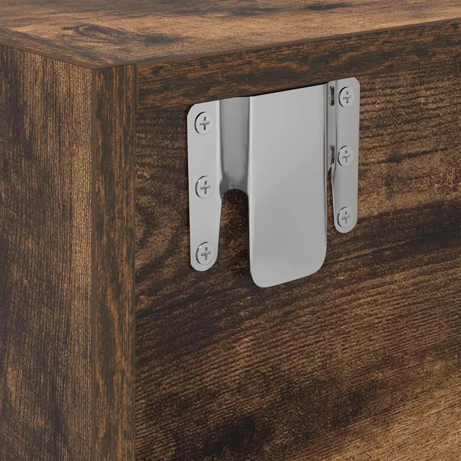 Meuble TV chêne fumé 60x31x25,5 cm bois d'ingénierie - 9