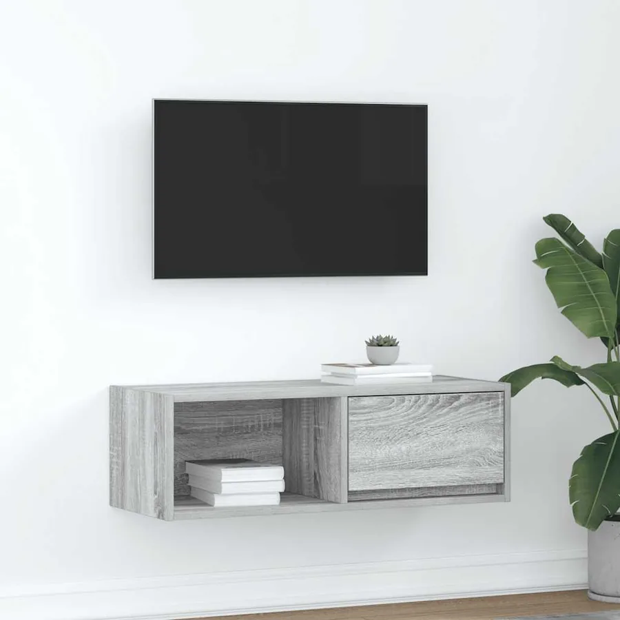 Meuble TV sonoma gris 80x31x25,5 cm bois d'ingénierie