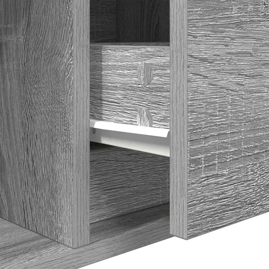 Meuble TV sonoma gris 80x31x25,5 cm bois d'ingénierie - 12