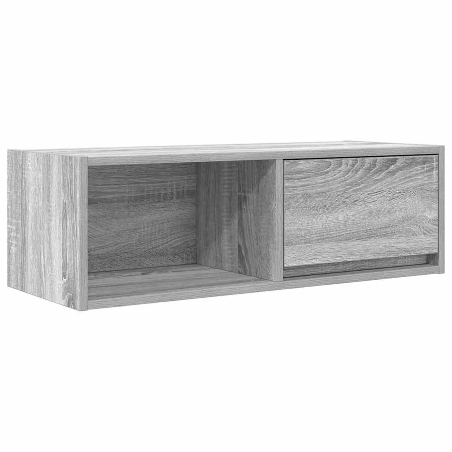 Meuble TV sonoma gris 80x31x25,5 cm bois d'ingénierie - 2