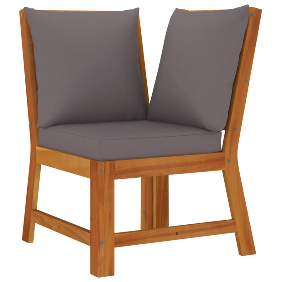 Ensemble à manger de jardin coussins 7 pcs Bois acacia - 6