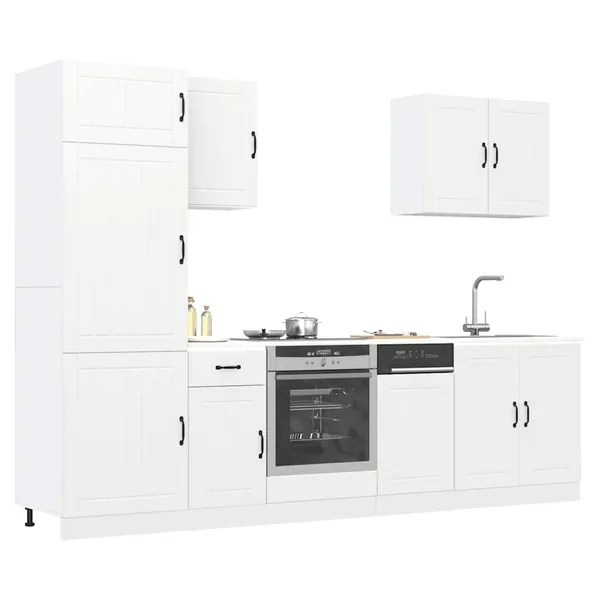 Ensemble d'armoires cuisine 7pcs Lucca blanc bois d'ingénierie