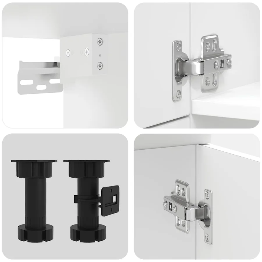 Ensemble d'armoires cuisine 7pcs Lucca blanc bois d'ingénierie - 7