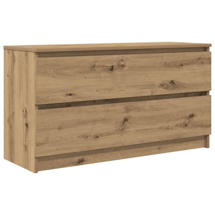 Meuble TV chêne artisanal 100x35x54 cm bois d'ingénierie - 2
