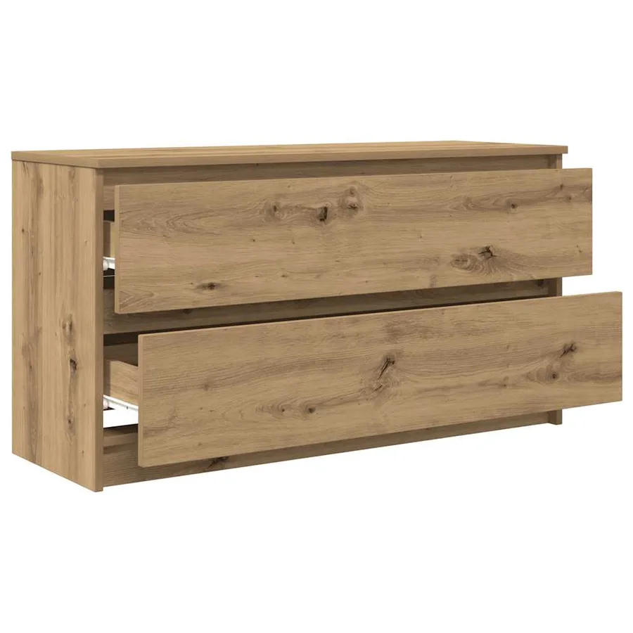 Meuble TV chêne artisanal 100x35x54 cm bois d'ingénierie - 5