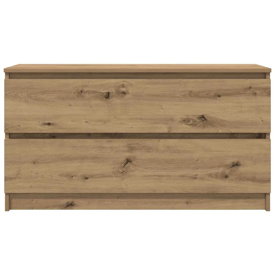 Meuble TV chêne artisanal 100x35x54 cm bois d'ingénierie - 6
