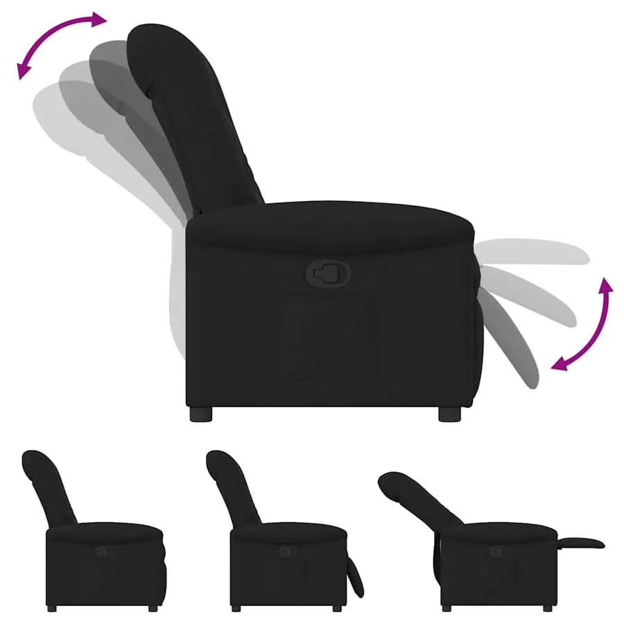 Fauteuil inclinable Noir Tissu - 6