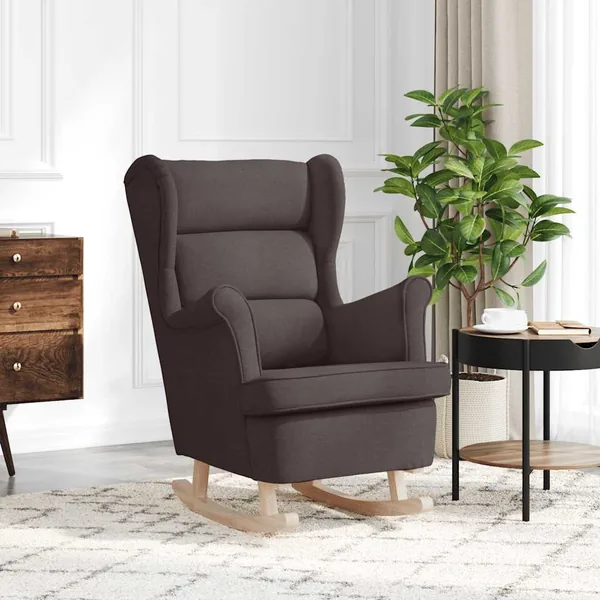 Chaise à bascule marron foncé 74x90x102 cm tissu