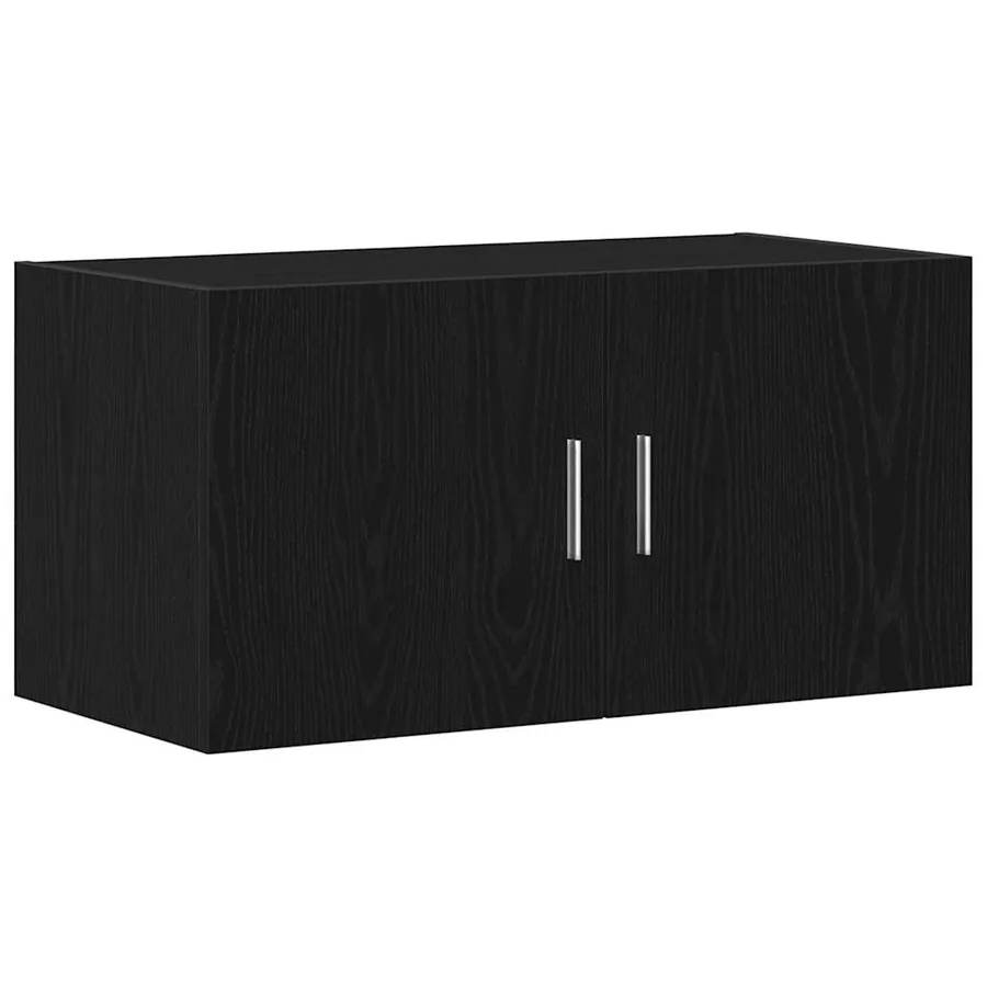 Armoire murale chêne noir 80x39x40 cm bois d'ingénierie - 2
