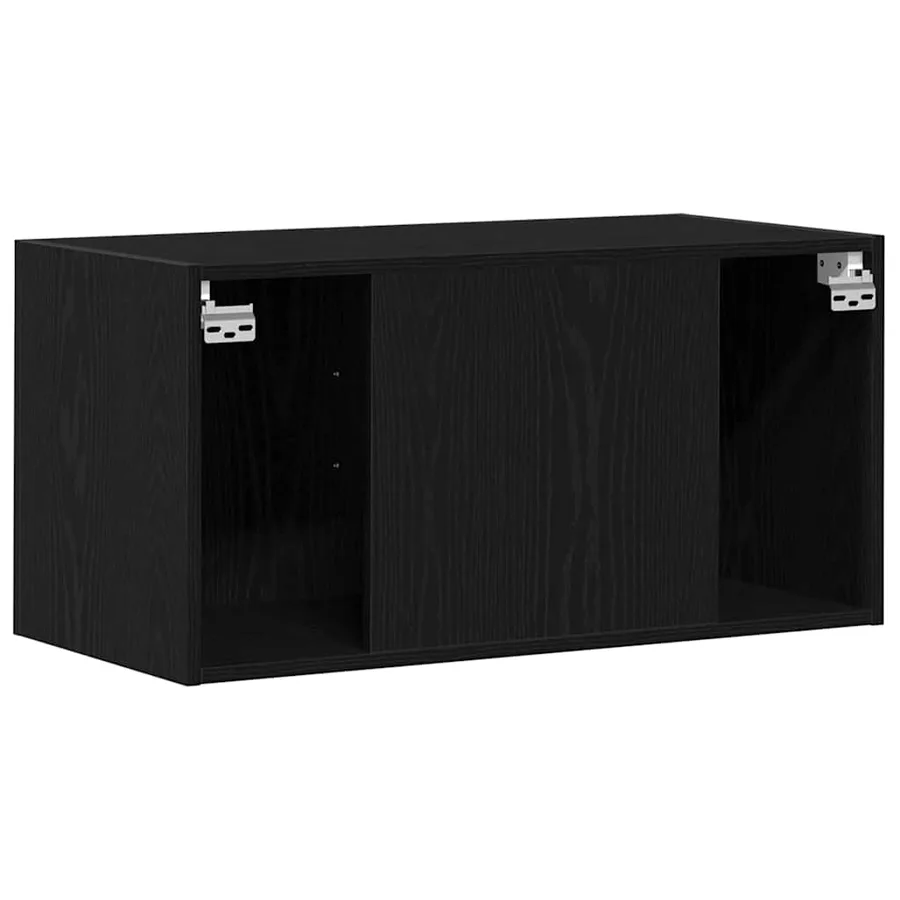 Armoire murale chêne noir 80x39x40 cm bois d'ingénierie - 8