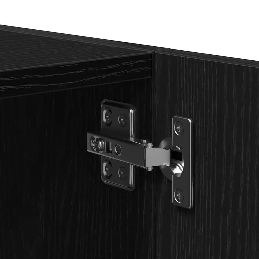 Armoire murale chêne noir 80x39x40 cm bois d'ingénierie - 9