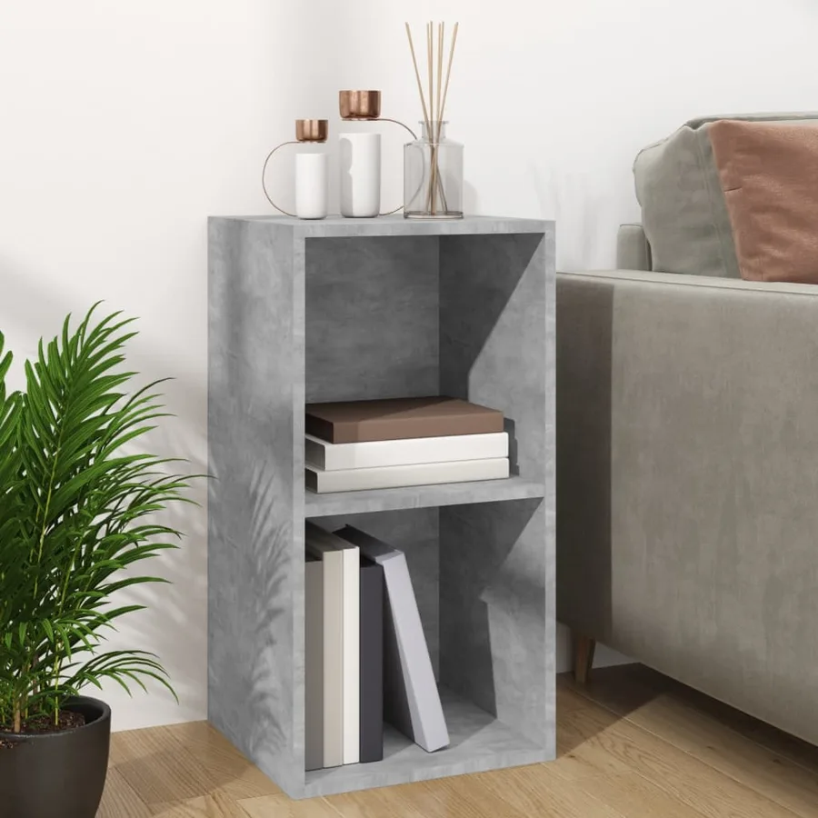 Boîte de rangement de vinyles Gris béton 71x34x36 cm - 3