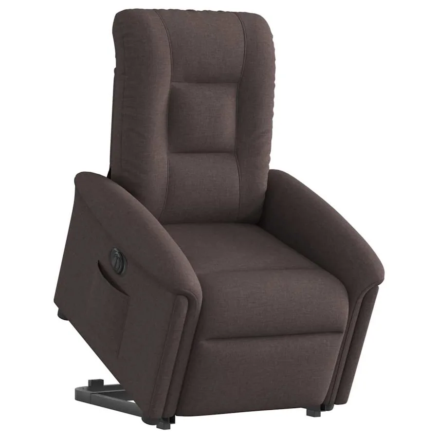 Fauteuil inclinable électrique marron foncé tissu - 2