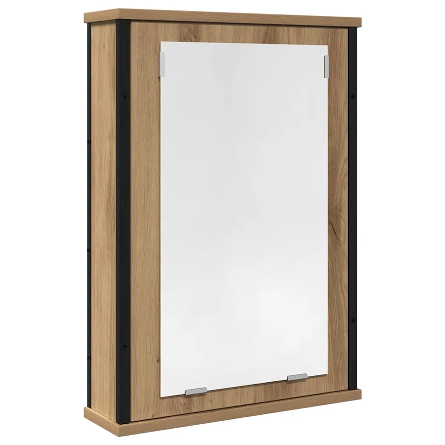 Armoire à miroir de salle de bain chêne artisanal 42x12x60 cm - 2