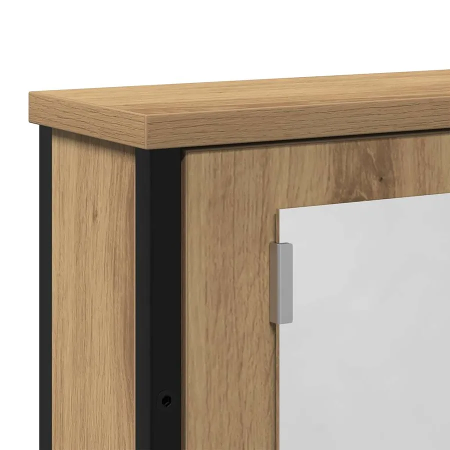Armoire à miroir de salle de bain chêne artisanal 42x12x60 cm - 8