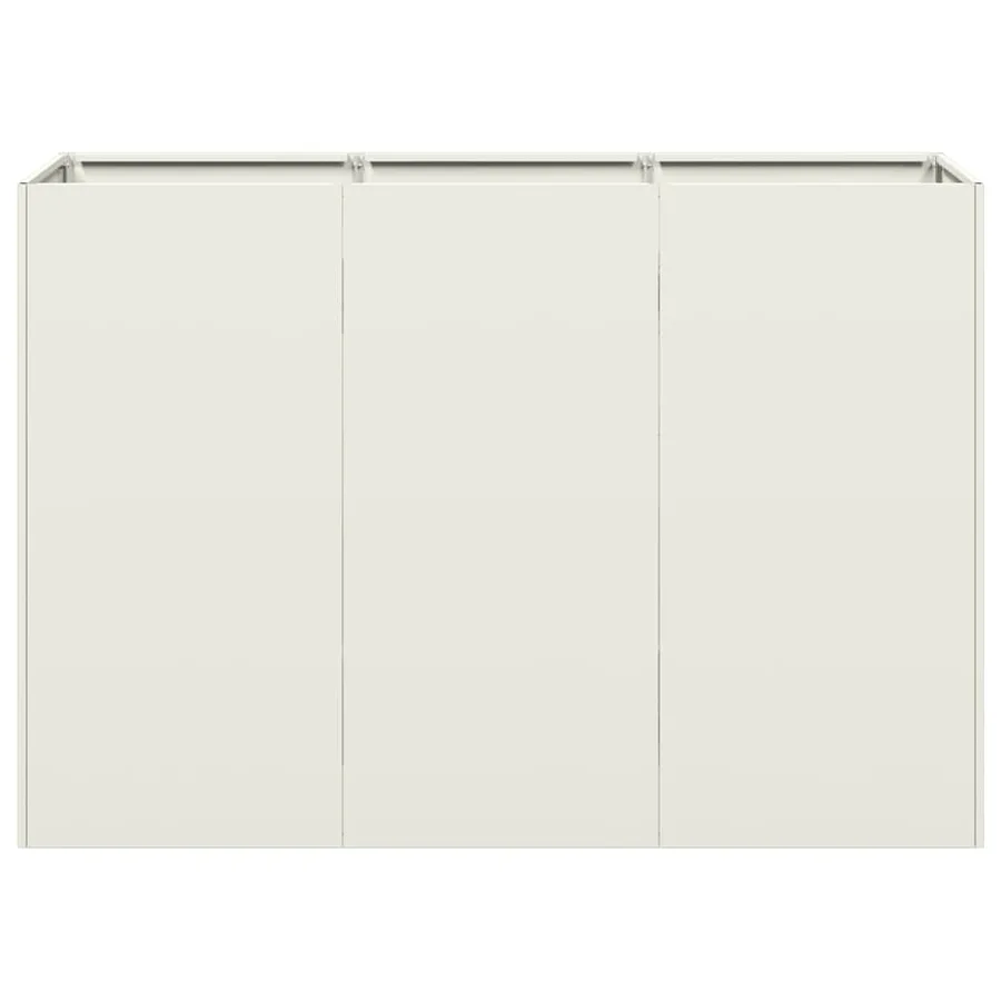 Jardinière blanc 120x40x80 cm acier laminé à froid - 4