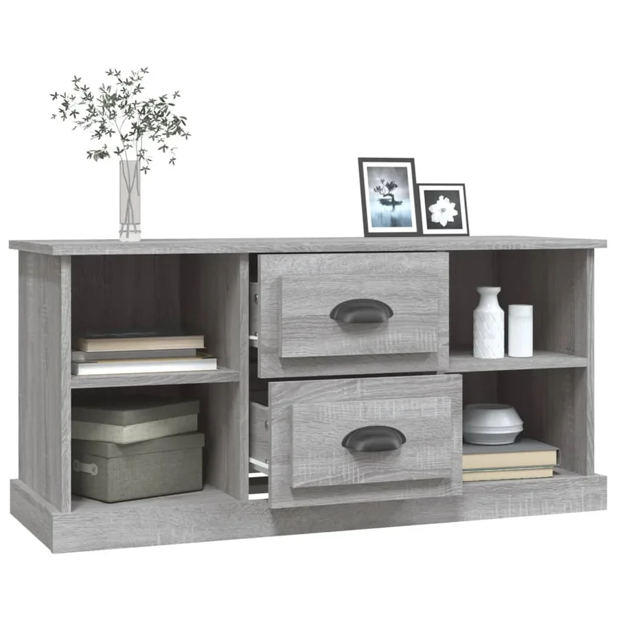Meuble TV sonoma gris 99,5x35,5x48 cm bois d'ingénierie - 5