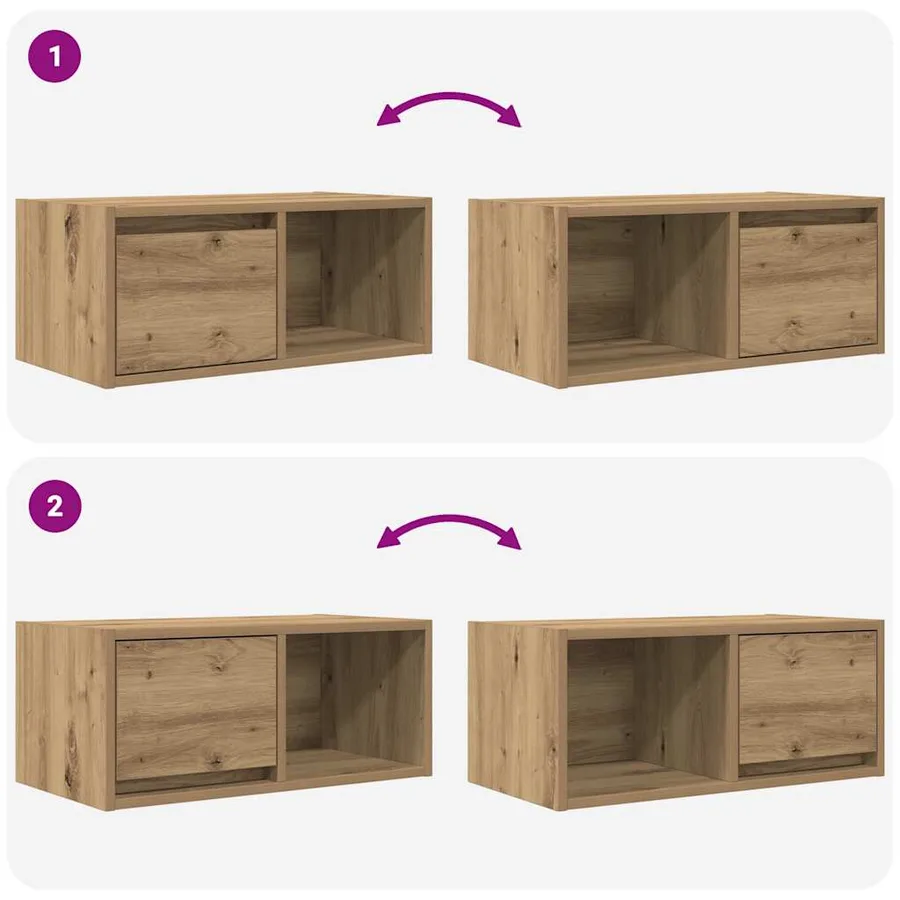 Meubles TV 2 pcs chêne artisanal 60x31x25,5cm bois d'ingénierie - 10