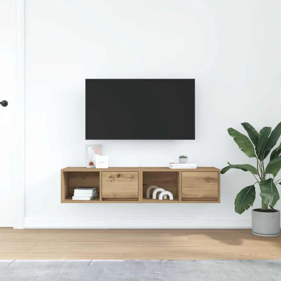 Meubles TV 2 pcs chêne artisanal 60x31x25,5cm bois d'ingénierie - 3