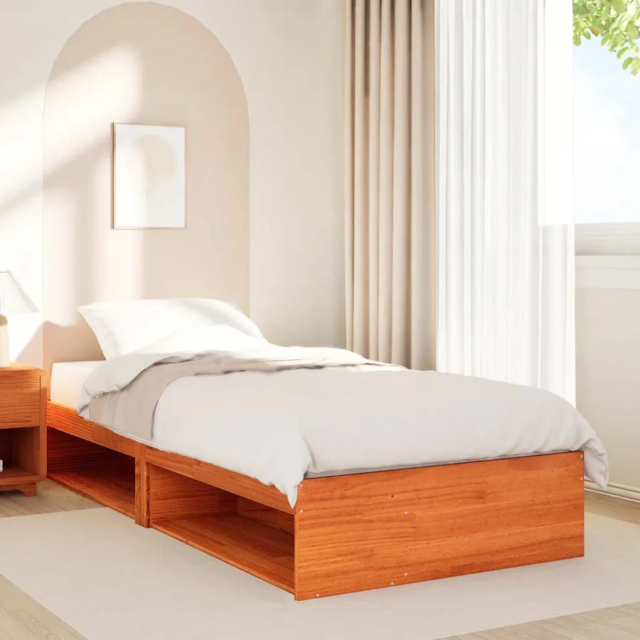 Lit de jour sans matelas cire marron 90x200 cm bois pin massif - 4