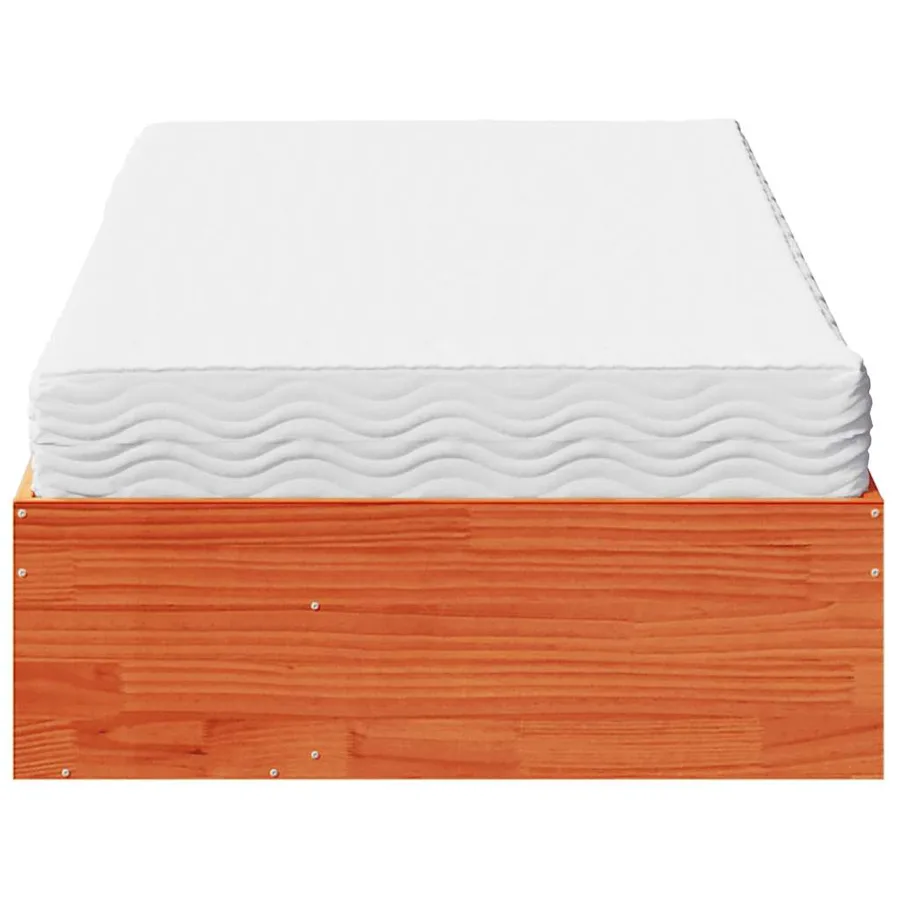 Lit de jour avec matelas cire marron 90x190 cm bois pin massif - 6