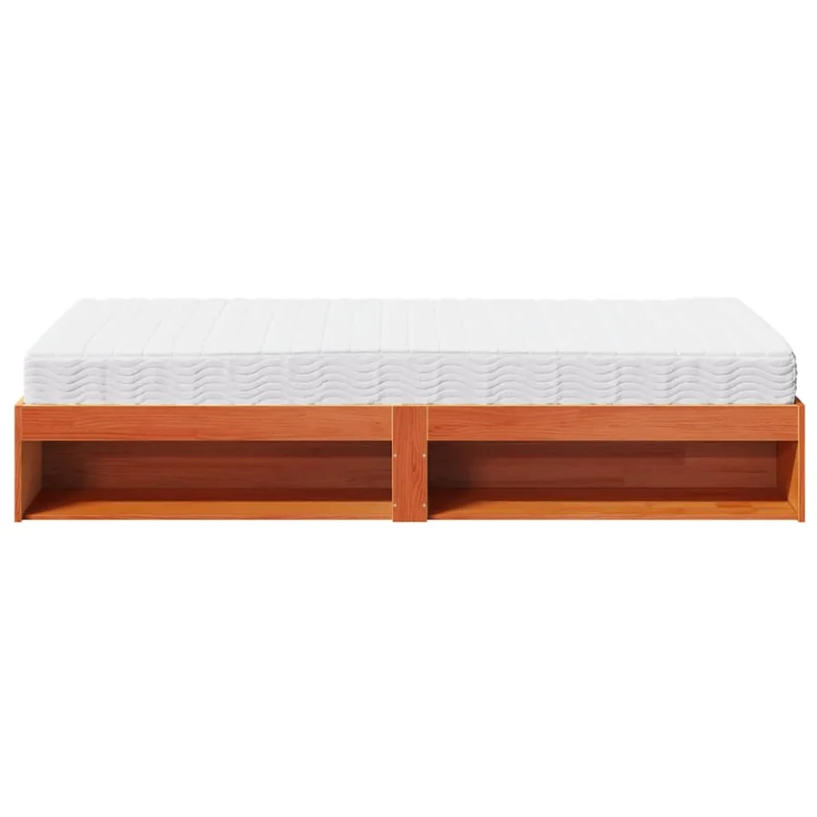 Lit de jour avec matelas cire marron 90x190 cm bois pin massif - 7