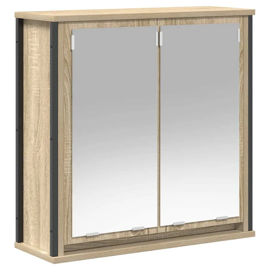 Armoire murale de salle de bain miroir chêne sonoma 60x21x60 cm - 2