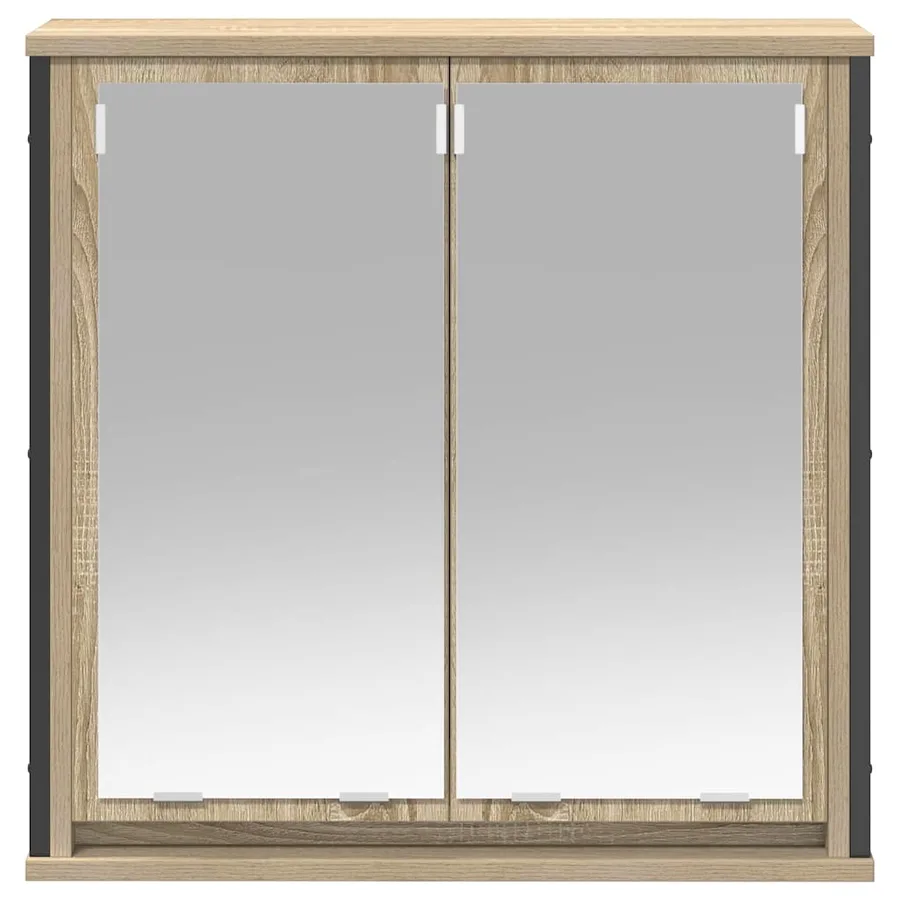 Armoire murale de salle de bain miroir chêne sonoma 60x21x60 cm - 5