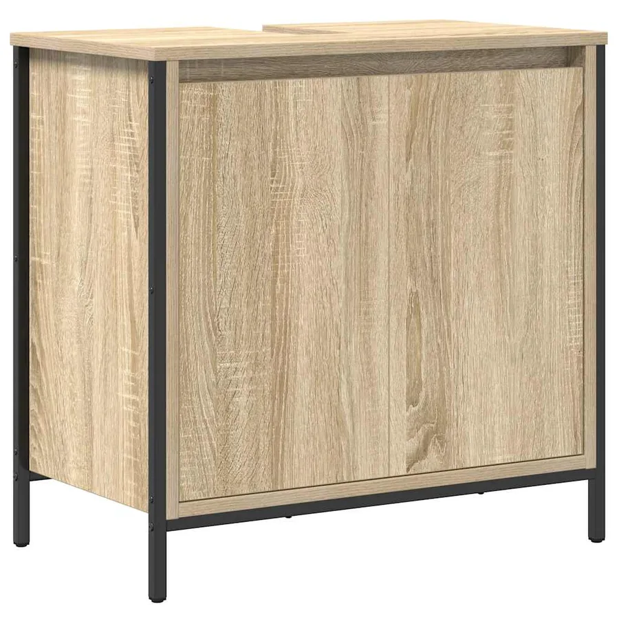 Ensemble de meubles de salle de bain 2 pcs en bois d'ingénierie chêne Sonoma - 5