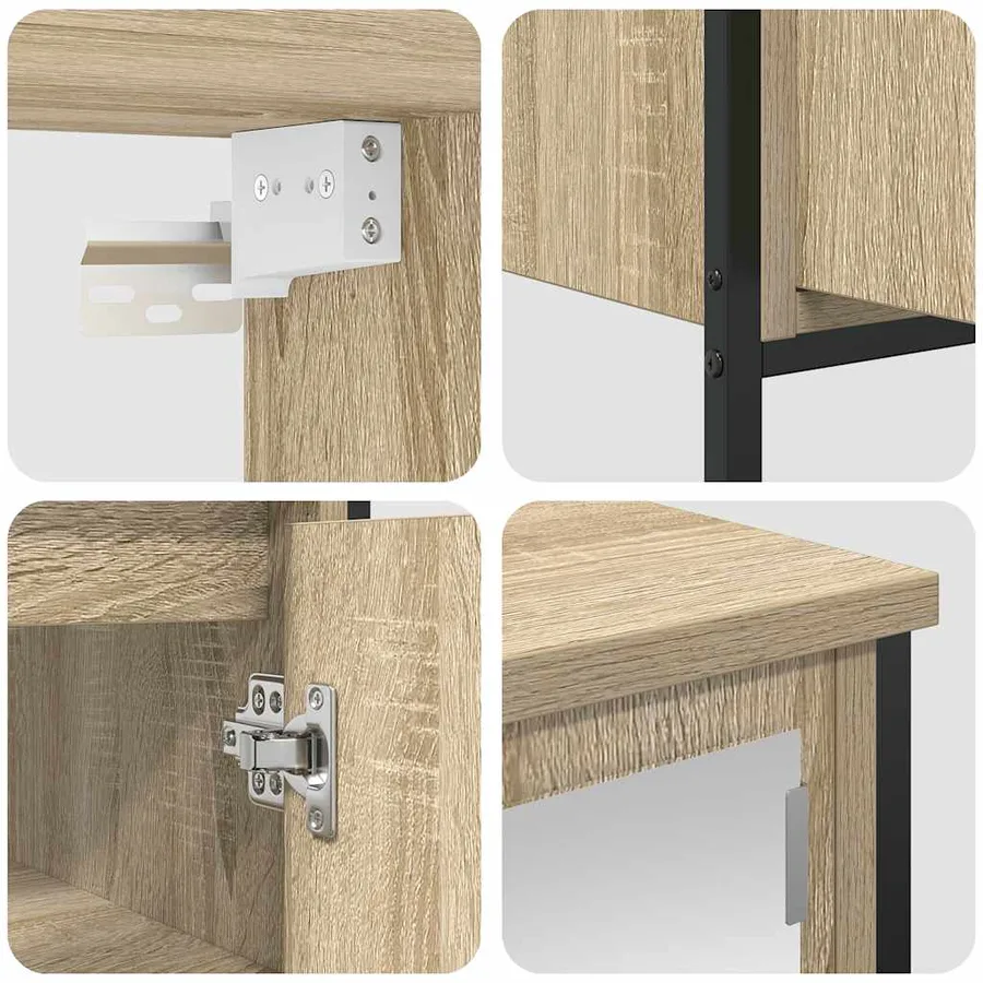 Ensemble de meubles de salle de bain 2 pcs en bois d'ingénierie chêne Sonoma - 6