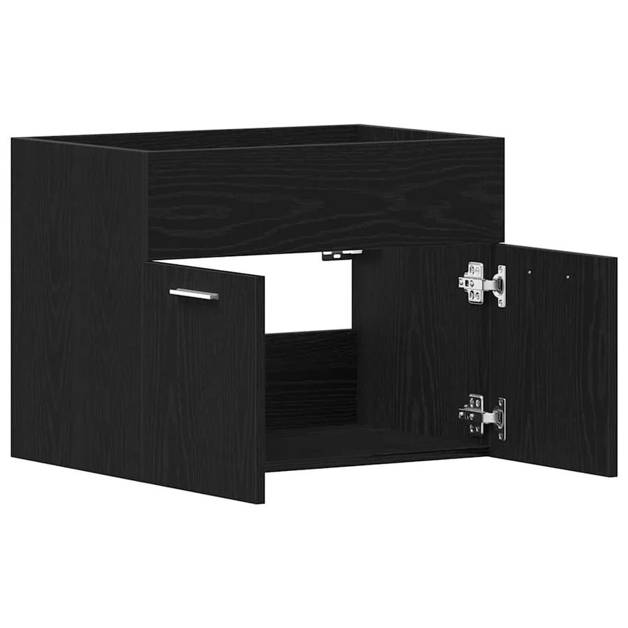 Meuble sous-vasque de salle de bain en chêne noir 60 x 38,5 x 46 cm bois d'ingénierie - 5