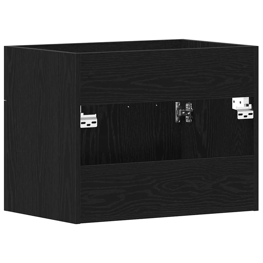 Meuble sous-vasque de salle de bain en chêne noir 60 x 38,5 x 46 cm bois d'ingénierie - 8