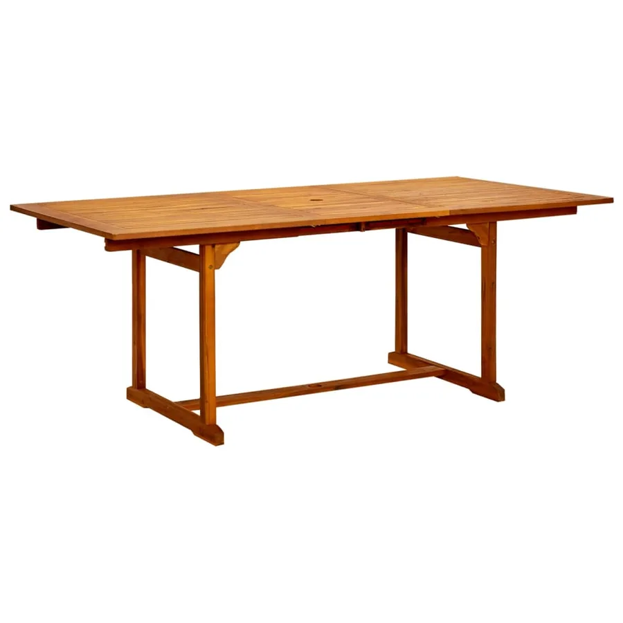 Table à dîner de jardin (150-200)x100x75cm Bois d'acacia massif - 2