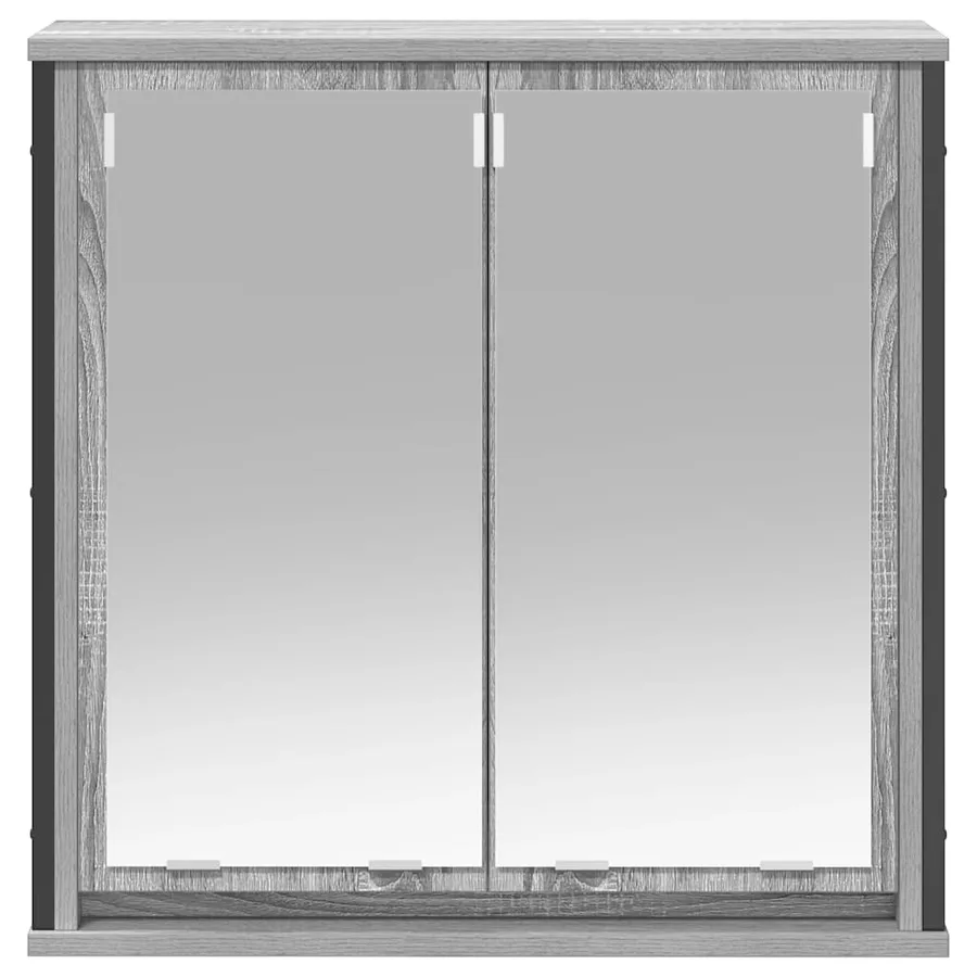 Armoire murale de salle de bain miroir sonoma gris 60x21x60 cm - 5