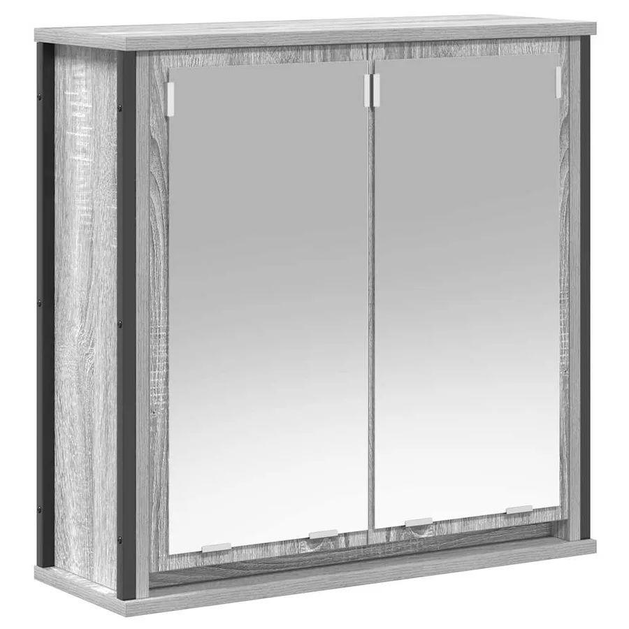 Ensemble de meubles de salle de bain 2 pcs en bois d'ingénierie gris Sonoma - 4