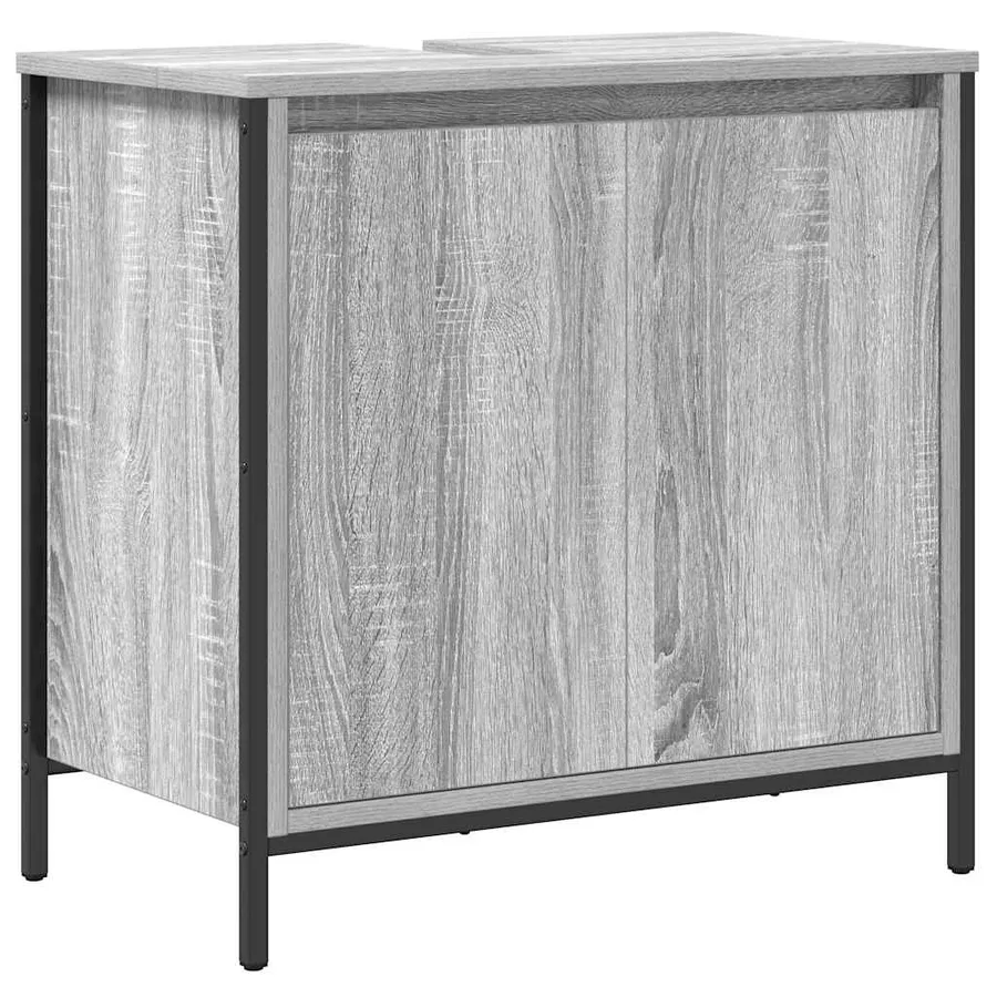 Ensemble de meubles de salle de bain 2 pcs en bois d'ingénierie gris Sonoma - 5