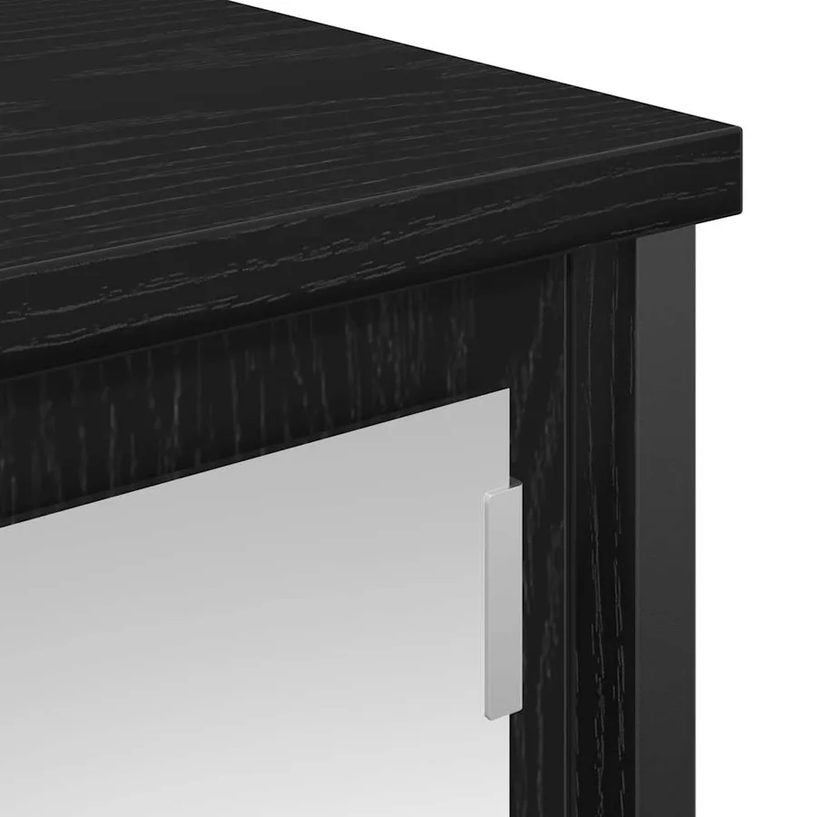 Armoire murale de salle de bain miroir chêne noir 50x21x60 cm - 11