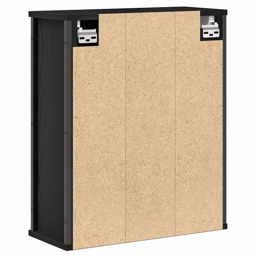 Armoire murale de salle de bain miroir chêne noir 50x21x60 cm - 8