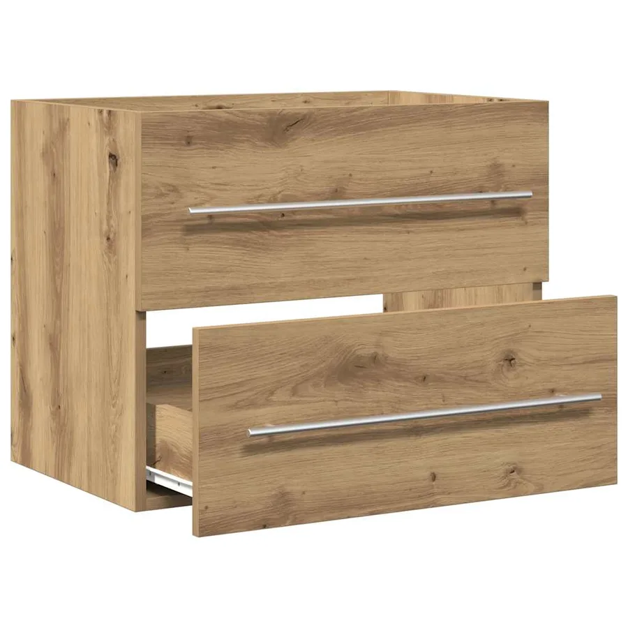Armoire lavabo de salle de bain chêne artisanal bois ingénierie - 5