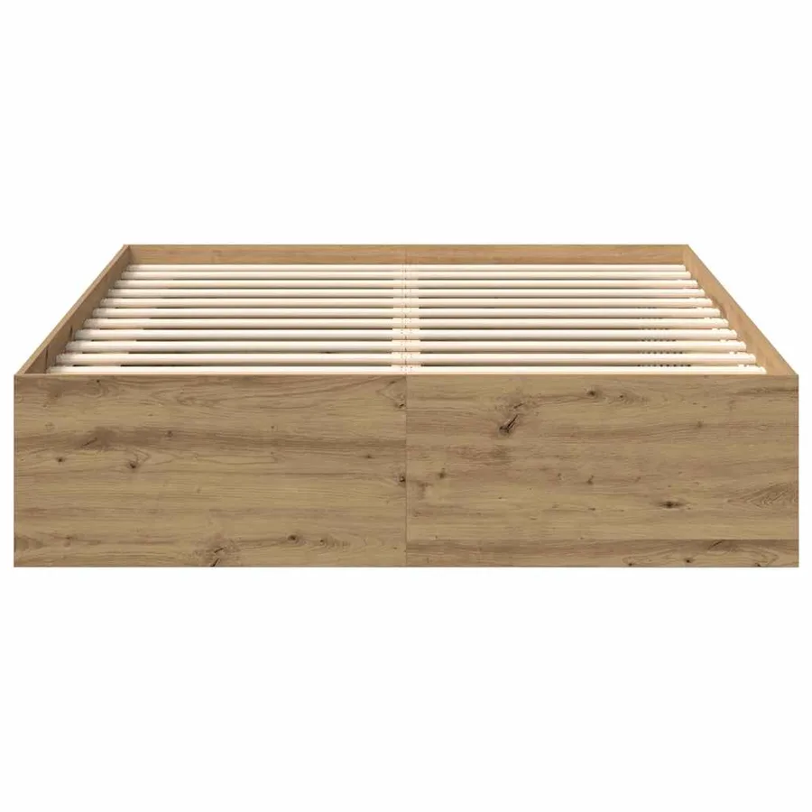 Cadre de lit sans matelas chêne artisanal 120x190 cm - 5