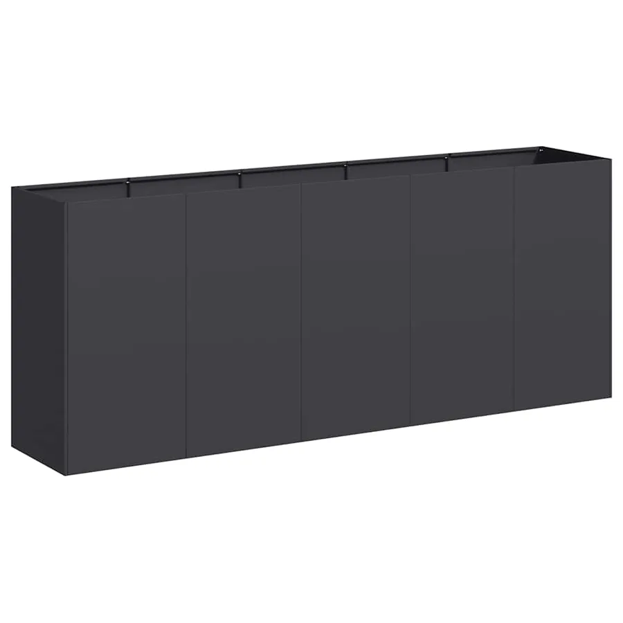 Jardinière noir 200x40x80 cm acier laminé à froid - 2