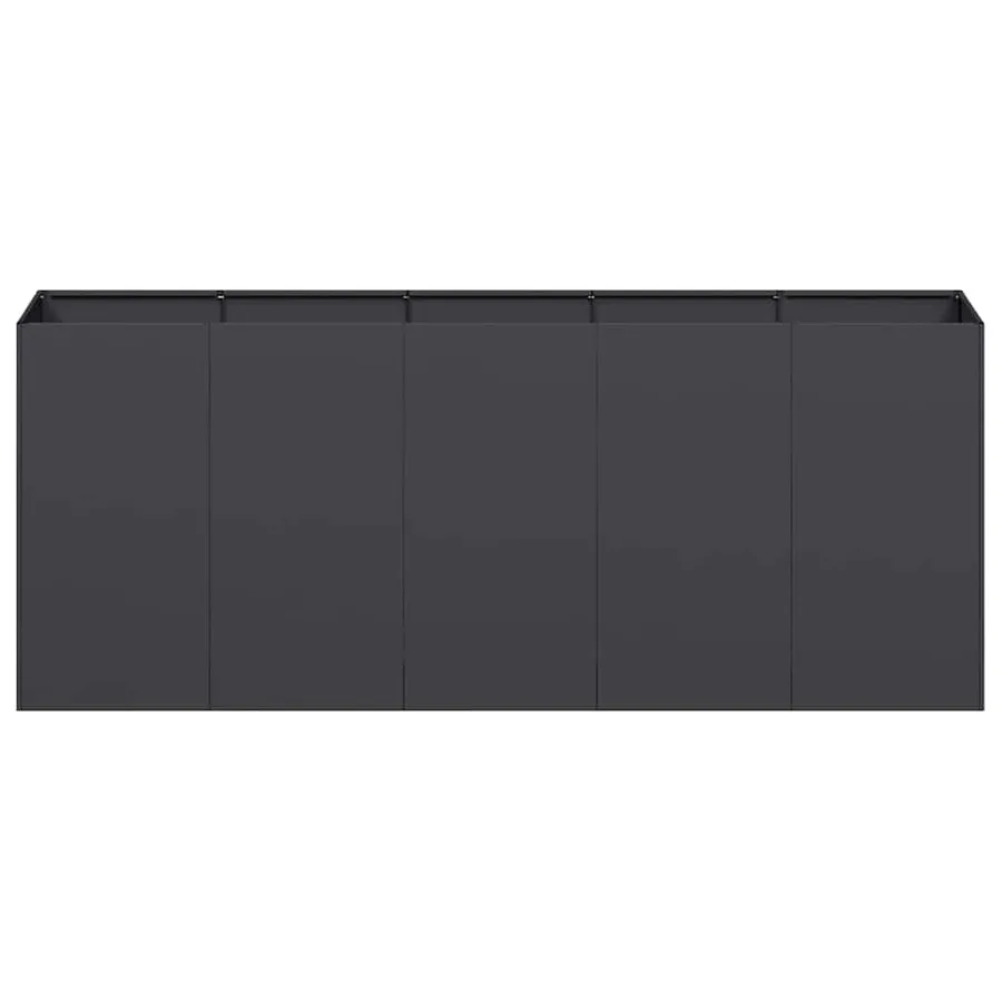 Jardinière noir 200x40x80 cm acier laminé à froid - 4