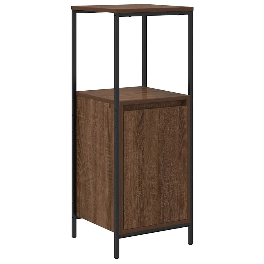 Meuble de salle de bain avec étagères chêne marron 36x35x95 cm - 2