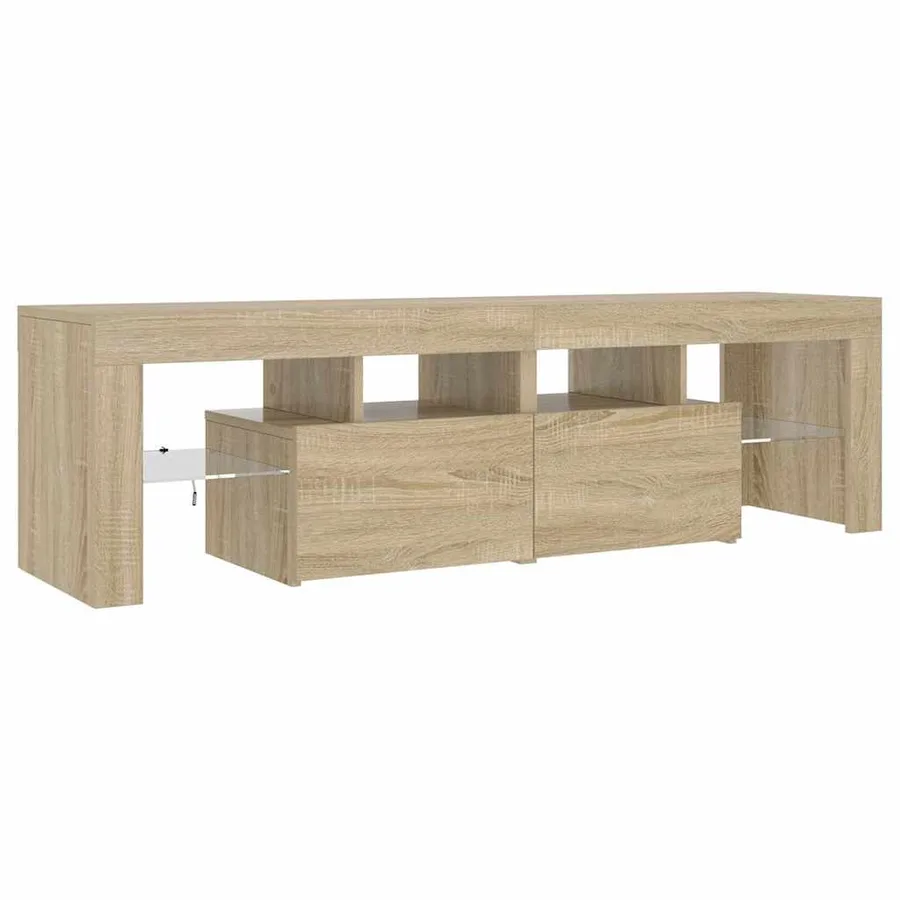 Meuble TV avec lumières LED Chêne sonoma 140x36,5x40 cm - 7